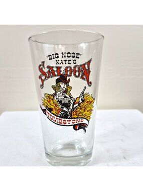 Vintage Big Nose Kate's Saloon Tombstone Az Pint Beer Glass Cowboy Western